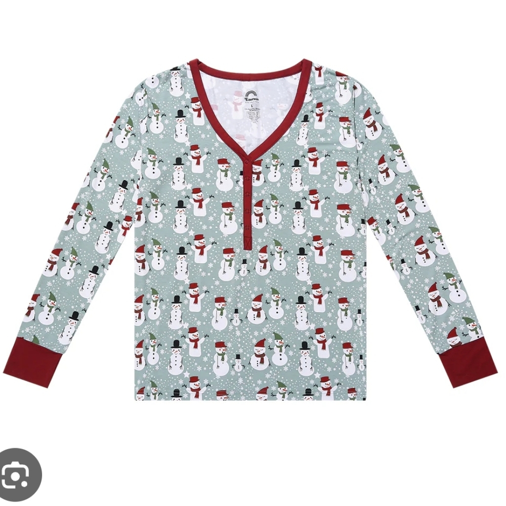 Snow People Bamboo Long Sleeve Women's Sleep Lounge Top NWT